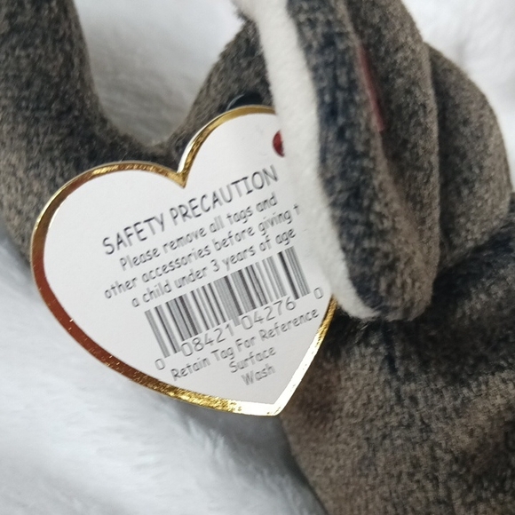 2000 Ty Elephant Plush Toy - Brown and White - Picture 10 of 13